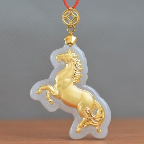 2018 New Style Jade Necklace For Men Women Animal Horse Hot Jade Pendants Fashionable Jewelry Pendant
