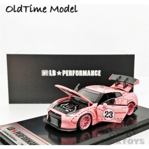OldTime Model 1:64 Nissan GT-R R35 LB1.0 Pink pig Full open Resin Model Car