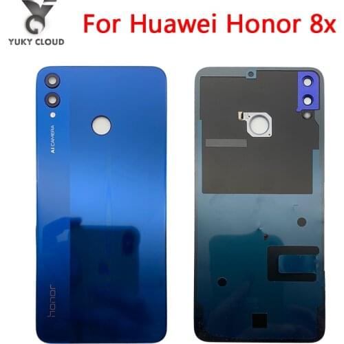 Original Honor 8X Battery Cover Rear Glass Door Housing Case Back Panel For HUAWEI Honor 8X Battery Cover + Sticker Adhesive