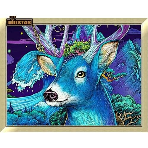 Full Square Diamond Embroidery Dark blue deer 5D DIY Diamond Painting Picture Of Rhinestone Room Decortion chrismas Gift