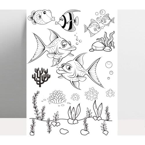 ZhuoAng Sea Animals Fish Clear Stamp / stamp DIY scrapbook / album decoration transparent seal / seamless seal