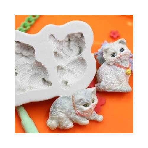 PRZY Persian Cat Silicone Moulds Cake Mould Fondant Cute Cat Silicone Mould Clay Mold DIY Handmade Chocolate Resin Eco-friendly