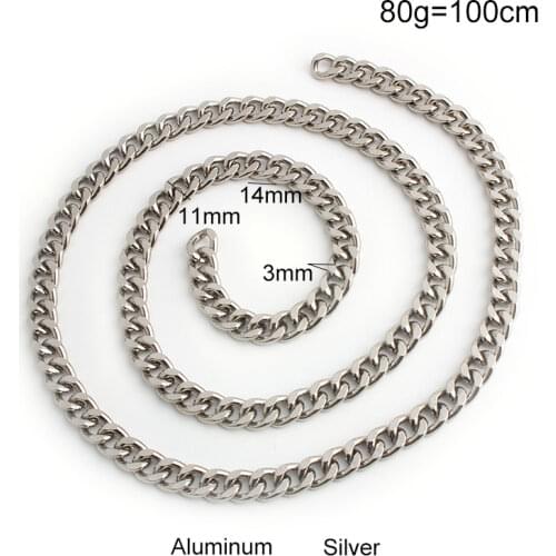 1-5-10 meters 11mm width 3mm thick Silver chain Handbag chain hardware Shoulder chain for handbag