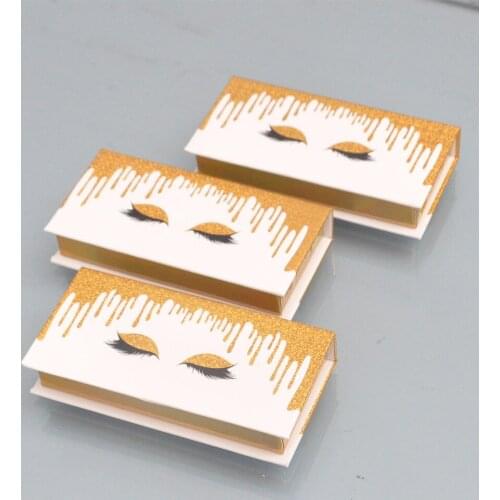 Series -Wholesale Eyelashes Box Package Lash Boxes Package Custom Rectangle White Glitter 25mm Mink Lashes Makeup Case Vendors