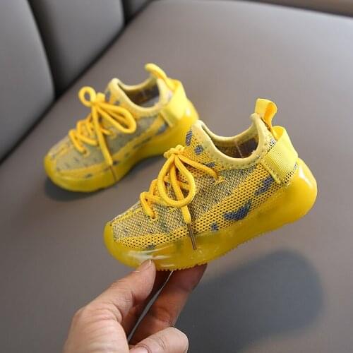 Spring/Autumn Children Casual Shoes for Boys Girls Breathable Anti-Slip Striped Baby Shoes Luminous Sneakers Kids Soft Shoe 5
