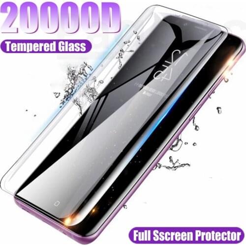 2pcs20000D Full Curved Screen Protective Glass For Samsung Galaxy Note 8 9 10 20 Ultra S10E S10 S8 S9 Plus Tempered Glass