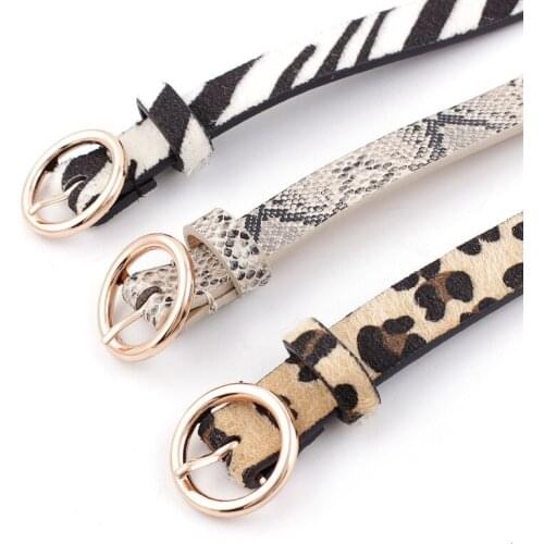Women Belts Cummerbund Horsehair Belt With Zebra Leopard Pattern Rose Gold Metal Buckle Waist Belts Leopard Serpentine Sexy Belt