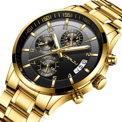Gold Men Watch 2020 Luxury Brand Sport Style Watches Mens Chronograph Quartz Wristwatch Male Waterproof Clock Relogio Masculino