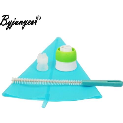 10pcs/set Pastry Bag Icing Piping Pastry Bag+Cleaning Brush+Coupler Fondant Cake Cream Pastry Tip Baking Cake Tools CS070