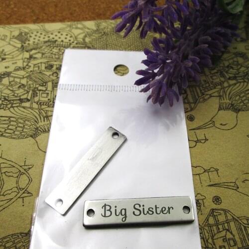 20pcs-- Big Sister Connector stainless steel charms more style for choosing DIY Charms pendants for necklace 30x7mm