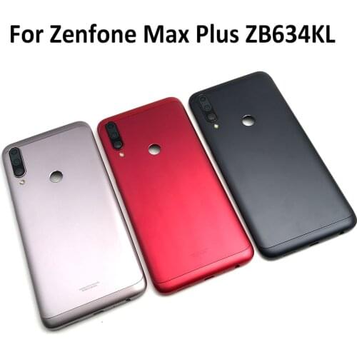 10Pcs For Asus Zenfone Max Plus (M2) ZB634KL A001D Back Battery Rear Housing Cover Case + Camera Lens + Volume Side Button Key