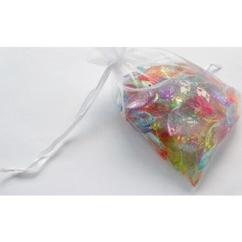 100pcs 13*18 White gift bags for jewelry/wedding/christmas/birthday Organza Bags with handles Packaging Yarn bag