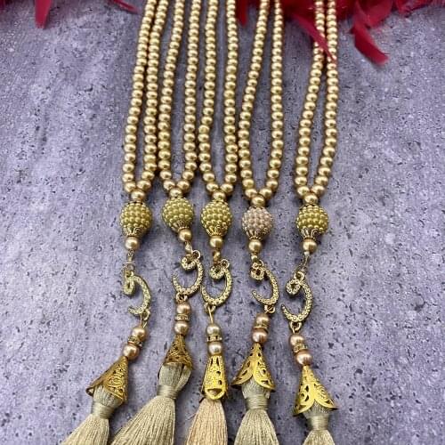 White Tasbeeh 99 Beads Tasbih Pearl Prayer Tesbih Islamic Wedding Henna Eid Gifts Ameen Mubarek Muslim Favors