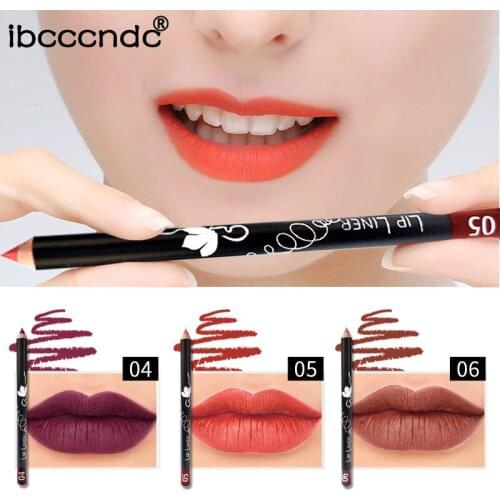 12 Colors Cosmetic Professional Matte Lipliner Lipstick Waterproof Charming Lip Liner Smooth Soft Pencil Contour Makeup Lipstick