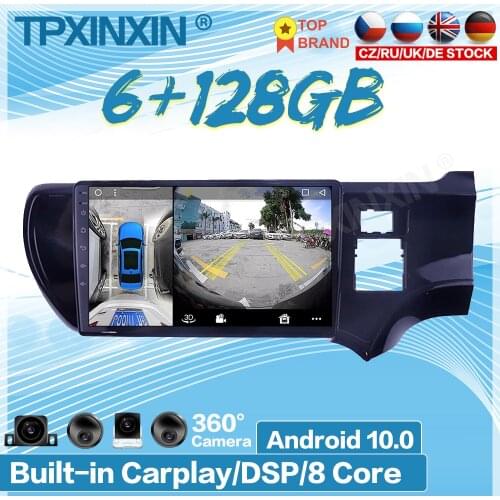 128GB Android 10 For Toyota Aqua Right 2009-17 Car Multimedia Player Recorder Stereo Radio GPS Auto Audio Navigation Host 360 HD