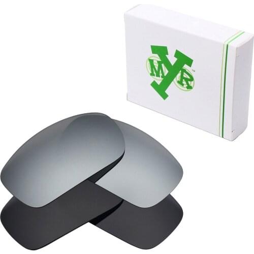2 Pairs Mryok POLARIZED Replacement Lenses for Oakley X Squared X-Metal Sunglasses Stealth Black & Silver Titanium