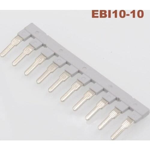 2Pcs EBI10-10 Side Plug-in Connector Center Short Circuit Connection Strip Terminal Block UK-10N Parts Morsettiera Fittings