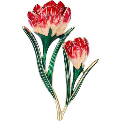3pc New retro flower DIY Brooch Vintage Enamel Lapel Pins Badge for women New Year Simple Clothing Accessories