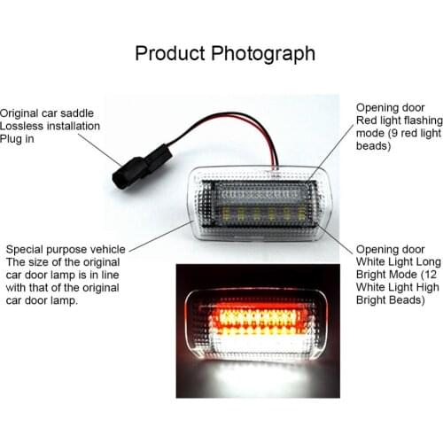 4pcs/set LED Car Door Welcome Courtesy Light Car LED Projector Laser Footwell Luggage Lamp For TOYOTA Camry Crown Prado Prius