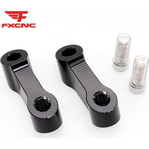 Aluminum CNC Motorcycle Mirror Riser Extender Adapter Mount For 10mm x 1.25mm Right & Right-Hand Threaded Universal Motorcycle