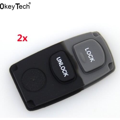 OkeyTech 2pcs/lot Car Accessories Auto Remote Key Shell Cover Black Soft Silicon Rubber Repair Pad Good Quality Pad For Mazda