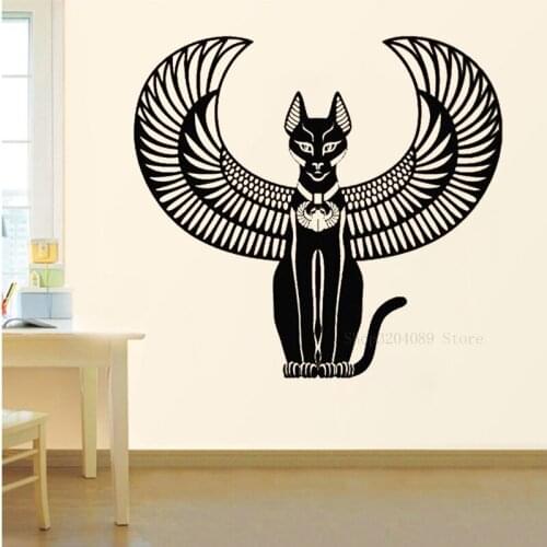 Ancient Egyptian Cat Goddess Of Egypt Wall Decal Vinyl Creative Home Decor Living Room Decal Art Self Adhesive Mural CN230