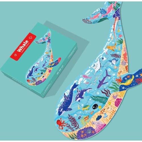 Creative Alien Animal Jigsaw Childrens Jigsaw Toys Kids Early Education Cartoon Lion Dinosaur White Card Jigsaw Toys