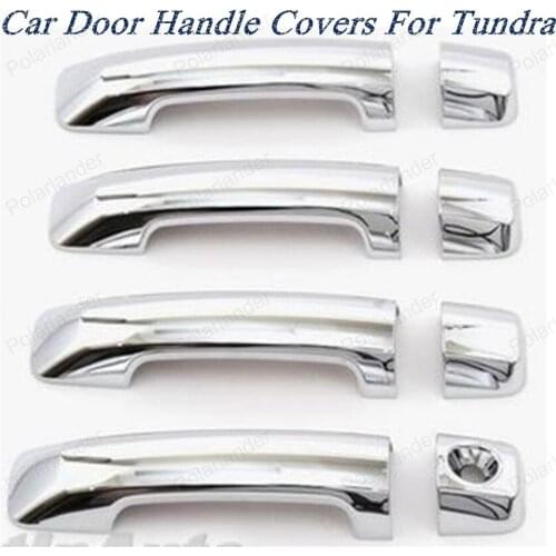 For T/undra 2007-2015 ABS Chrome Plastic Car Door Handle Covers 4pcs/Lots Trims Decorations With 1 Keyhole Auto Accessories