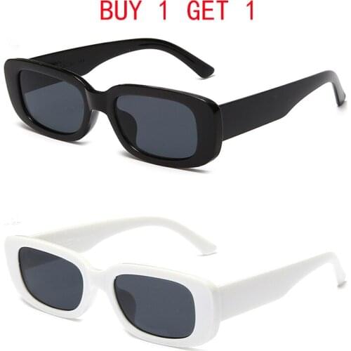 Buy One Get One Free Small Rectangle Sunglasses Women Vintage Brand Designer Square Sun Glasses Shades Female UV400