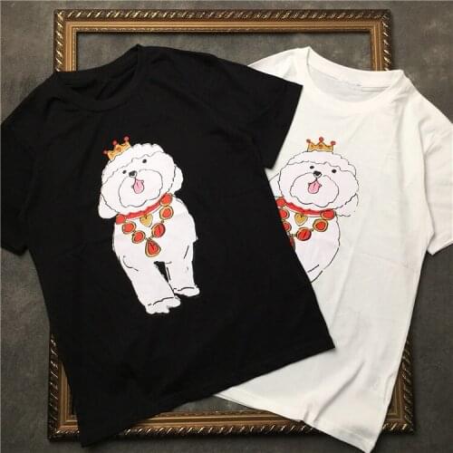 Fashion cartoon lamb print Women T shirts New 2018 summer 100% cotton Tee Shirt Women/men casual Tops Tees S483