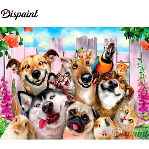 Dispaint Full Square/Round Drill 5D DIY Diamond Painting "Animal dog scenery" Embroidery Cross Stitch 5D Home Decor A11791