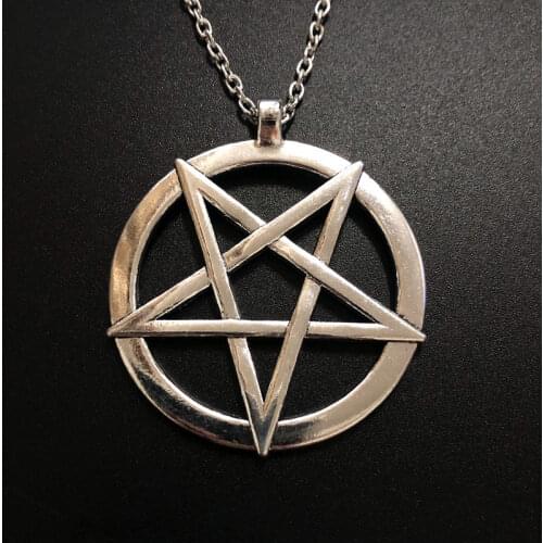 New Fashion Inverted Pentagram Pendant Satanic Symbol Necklace Unisex Amulet Jewelry