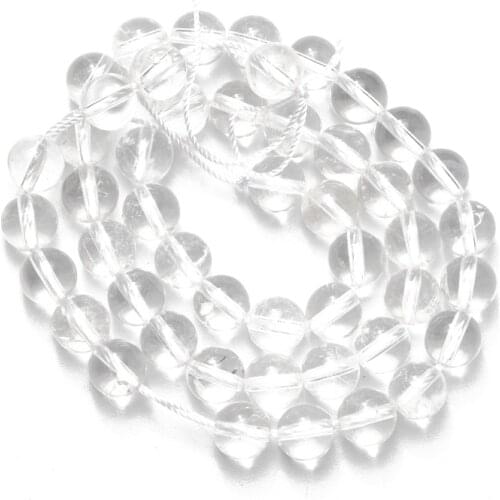 Wholesale Clear Crystal Beads Natural Stone Round Loose Beads 4 6 8 10 12mm for Jewelry Making Accessories Bracelet Earrings DIY