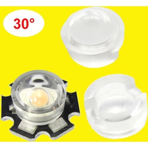 Lot 10 20 50 100 200 300pcs14mm 30 Degree Clear LED Lens For 1W 3W 5W LED Light Lamp(Without LED Light and Star Base)