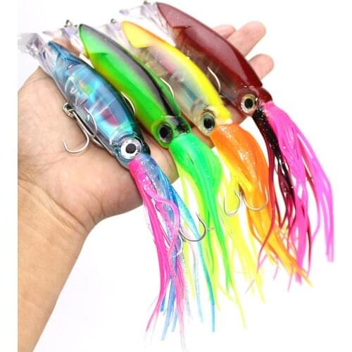 Octopus Floating Minnow Sea Fishing Lure 14cm 43g Hard Bait Bearded Squid Fake Lures Bionic Bait Wobbler Spinners Spoon Swimbait