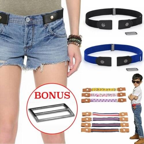 Buckle Free Belt For Jean Pants Dresses No Buckle Stretch Elastic Waist Belt For Women Men No Bulge No Hassle Waist Belt