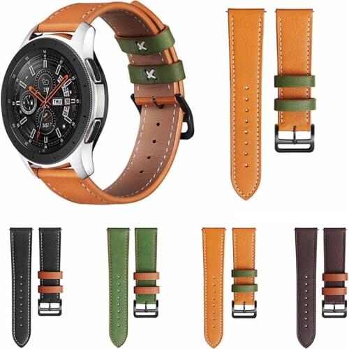 Genuine Leather Strap for Samsung Galaxy Watch 3 41/45mm Band Bracelet S3 S2 42/46mm Active 2 Gear Sport 20/22mm Belt Wristbands