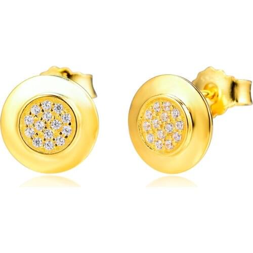 CKK Earring Golden Signature Stud Earrings Sterling Silver Jewelry 100% 925 Silver Women Brincos Oorbellen Pendientes