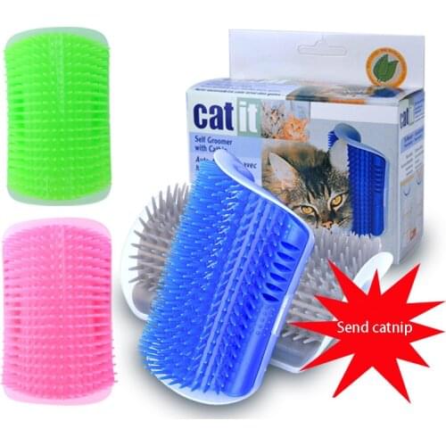 Lovely Pet Cat Dog Self Groomer Wall Corner Massage Comb Cat Kitten Grooming Brush Pet supplies