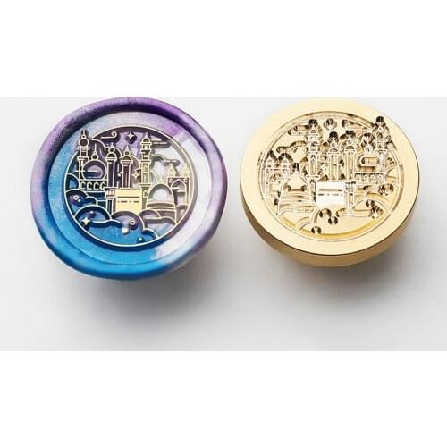 DMD-Craft Castle in the Sky Wax Seal Stamp 3cm Sealling Wax Stamp Gift Card Vintage Fire Paint Seal for DIY Envelope Tools