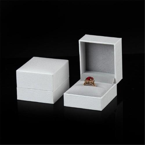 High-Grade Leather Paper Jewelry Organizer Box Right Angle Filling Ring Storage Box Desk Organizer Jewelry Gift Packaging Box