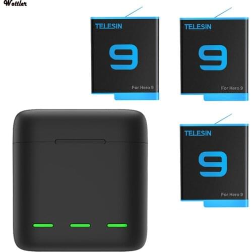 ForGoPro 9 Battery Charger Smart Fast Charging Case 1750mAh Li-ion Battery Storage Box For GoPro Hero 9 Sport Camera Accessories