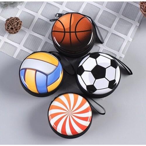 1Pcs Cartoon Crative Basketball Football Volleyball Change Savings Toys Portable Round Box for Children Best Gifts