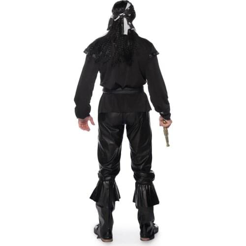 1pc New Halloween Carnival Pirate Captain Costume One Eyed Pirate Party Performance Costume Navigator Performance Costume