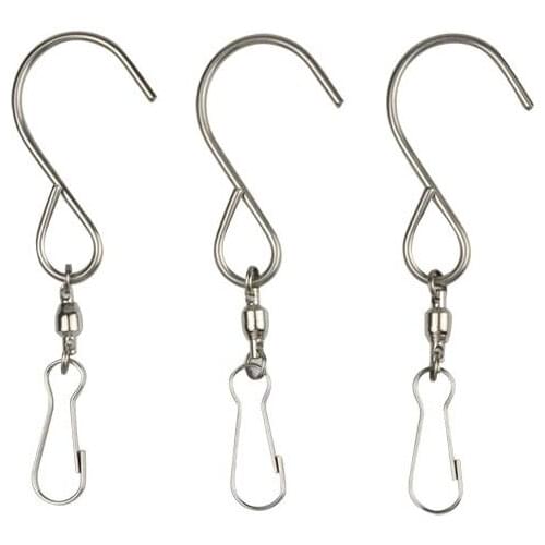 100pcs Swivel Hooks Clips Stainless Steel S Hooks Smooth Spinning For Hanging Wind Spinners Wind Chimes