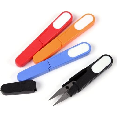 2 Pieces Pocket Fishing Scissors Line Cutter with Plastic Cover New Small Carp Sea Fly Fishing Tackle