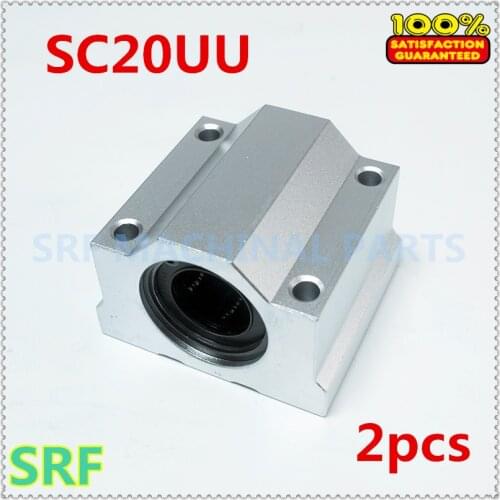 2pcs SC20UU SCS20UU 20mm Linear Ball Bearing Linear Motion Bearing pillow block for CNC Part