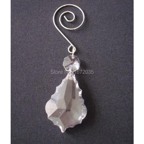 20pcs 63mm Maple Leaf Pendant + 14mm Octagon Bead Fashion Crystal Pendant Lamp Light For Living Room Bedroom Hook Tools