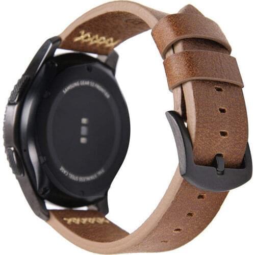 22MM for Galaxy Watch 46mm Samsung Gear S3 Frontier/Classic Amazfit Watch Band High Quality Genuine Leather Strap Wristband