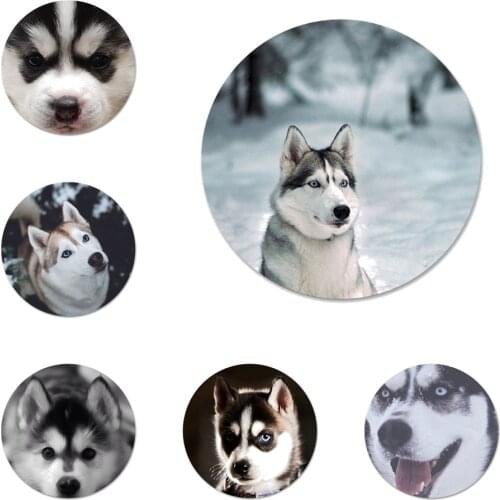 58mm Animal Husky cute Puppy Dog Icons Pins Badge Decoration Brooches Metal Badges For Backpack Decoration